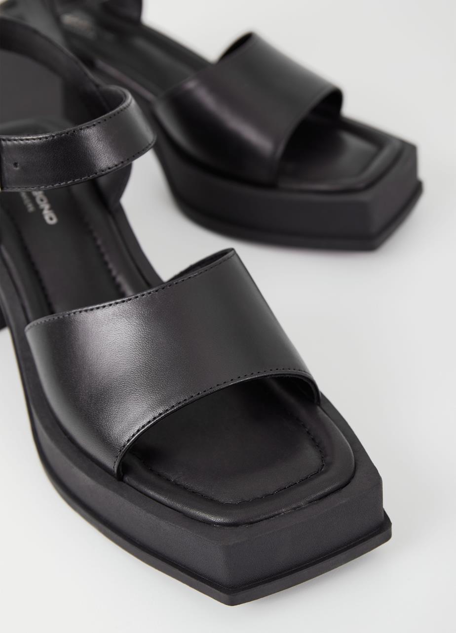Hennie heeled sandals Black leather