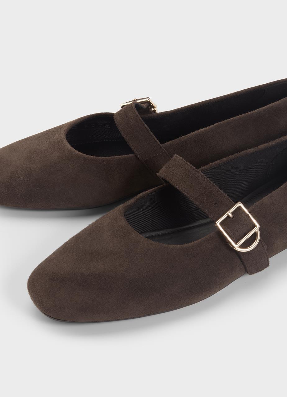 Jolin ballet flats Dark Brown suede