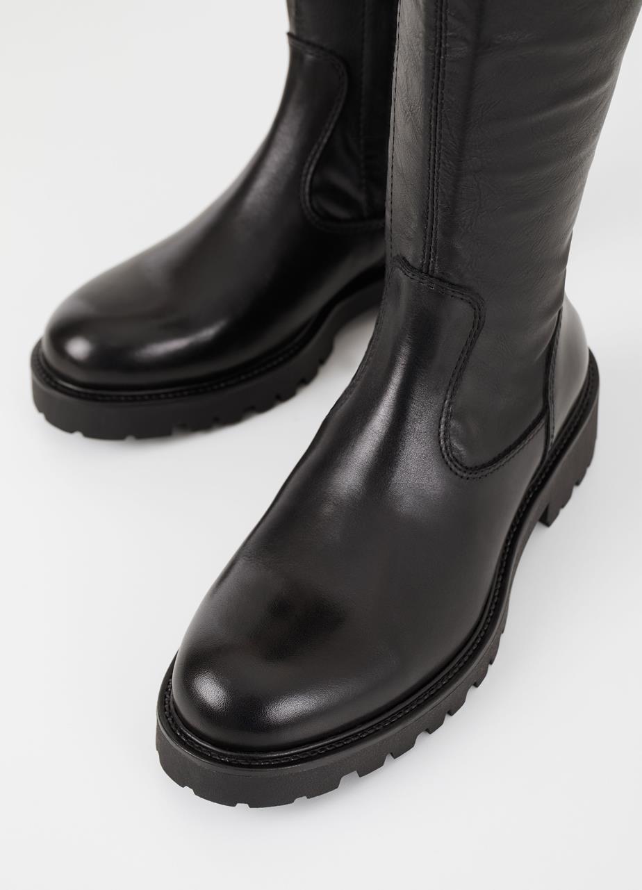 Kenova tall boots Black leather/comb