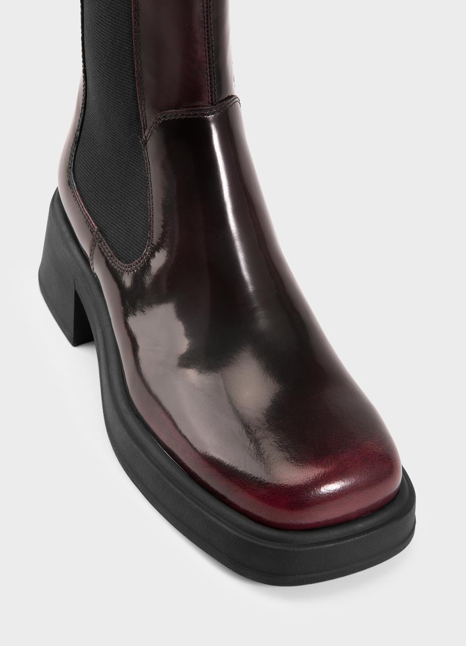 Dorah boots Dark Red polished leather