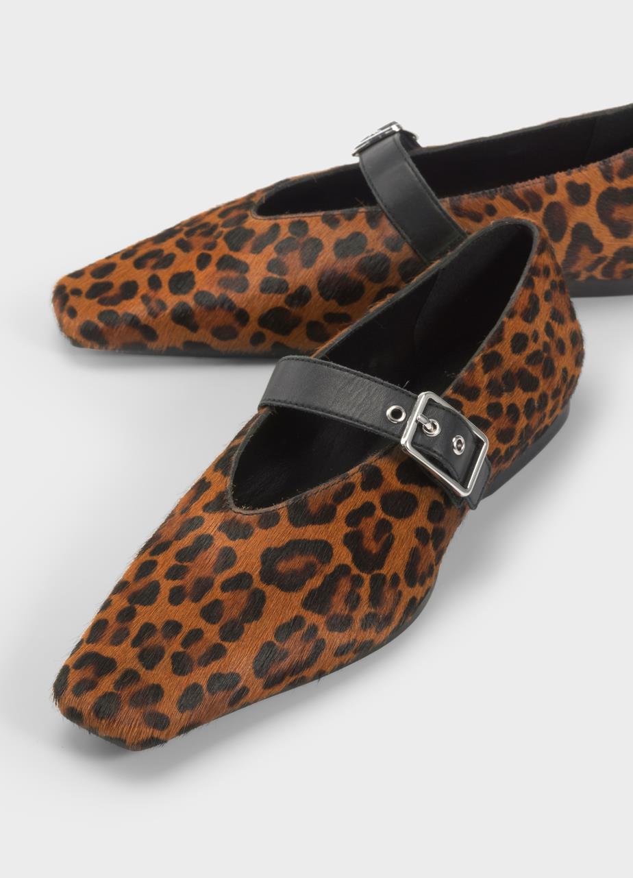 Wioletta ballet flats Brown hair-on-leather