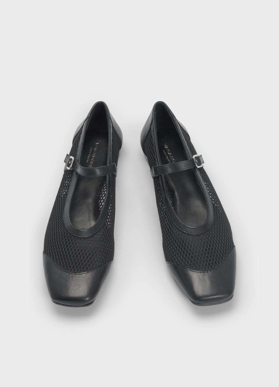 Delia ballet flats Black leather/mesh