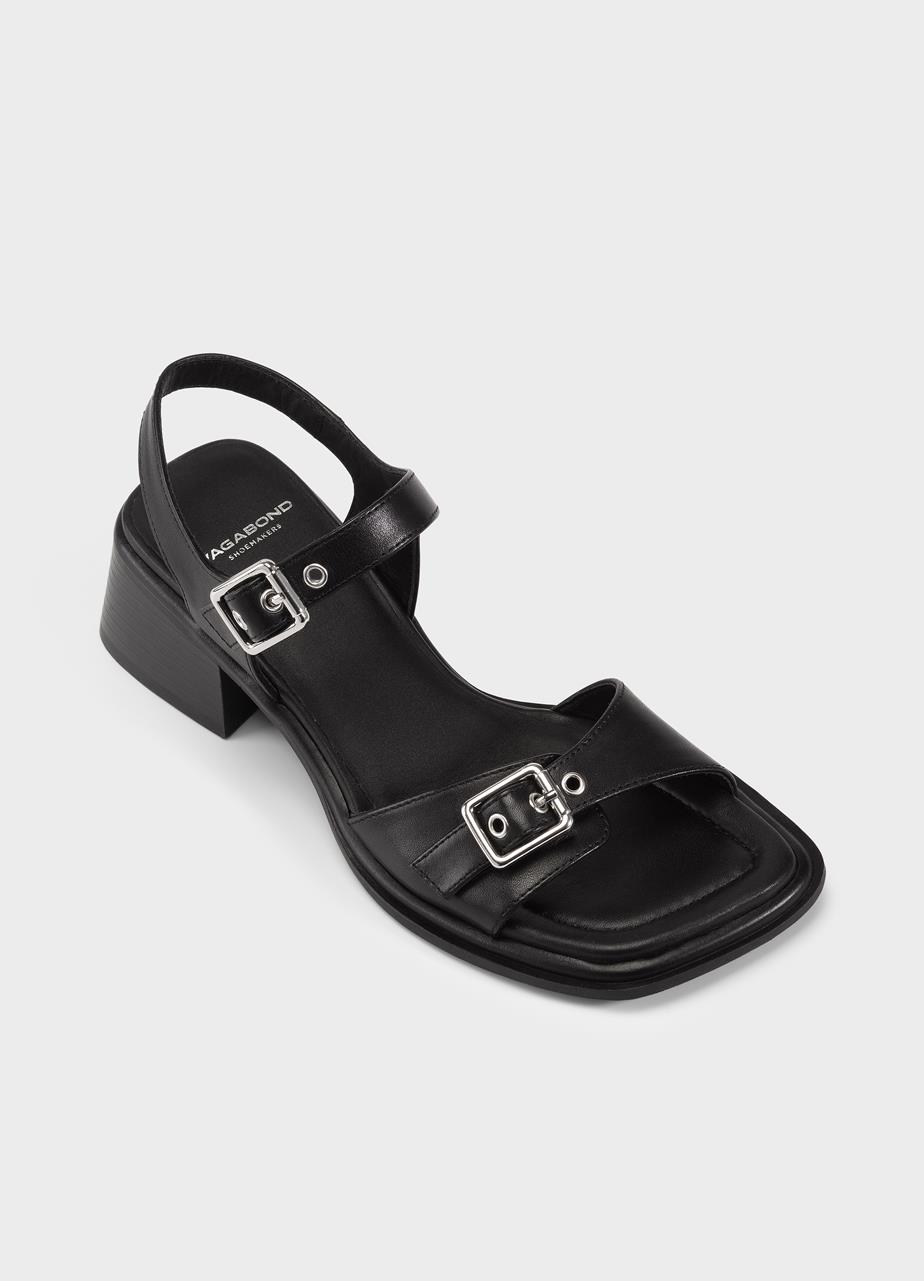 Ines heeled sandals Black leather