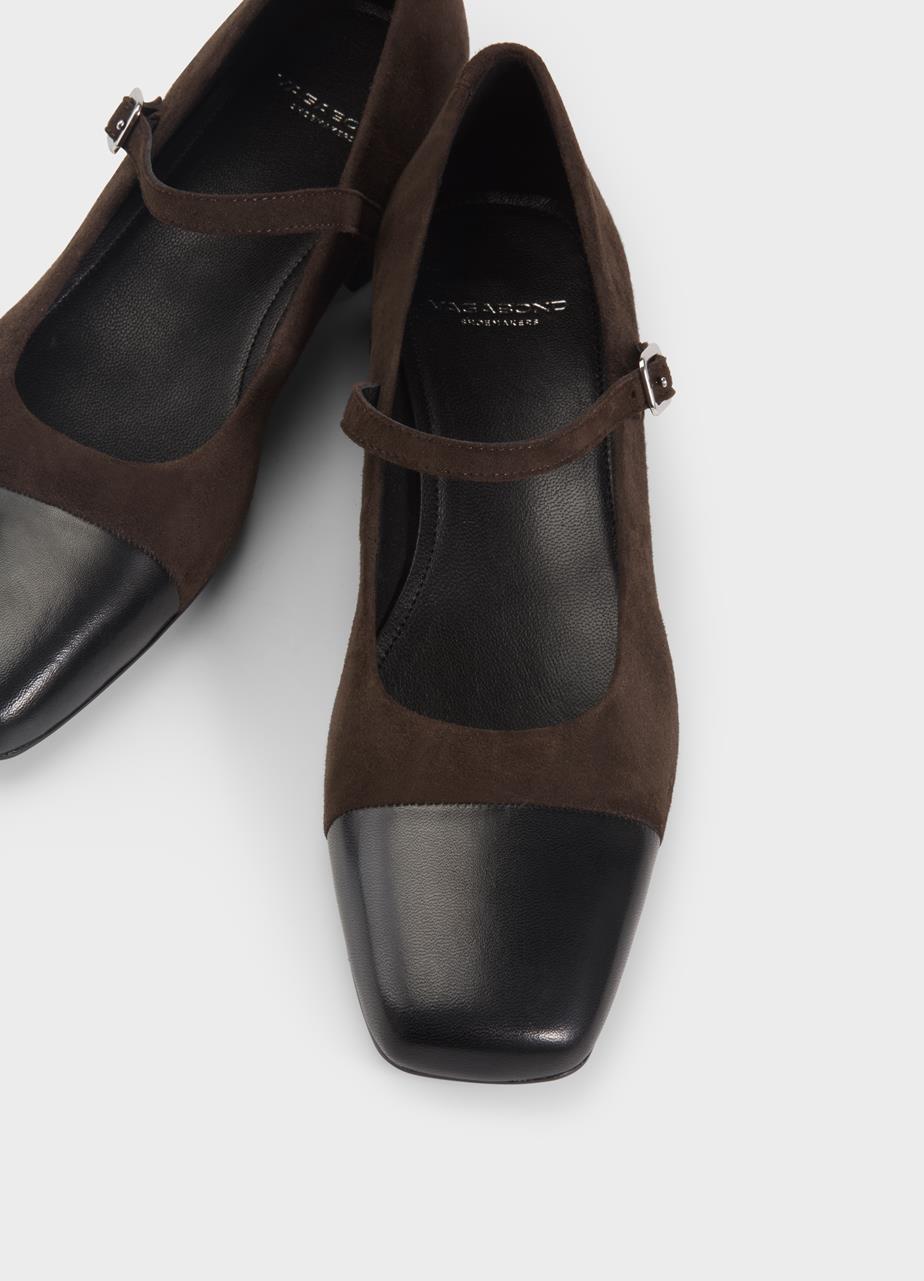 Debbi pumps Dark Brown suede/comb