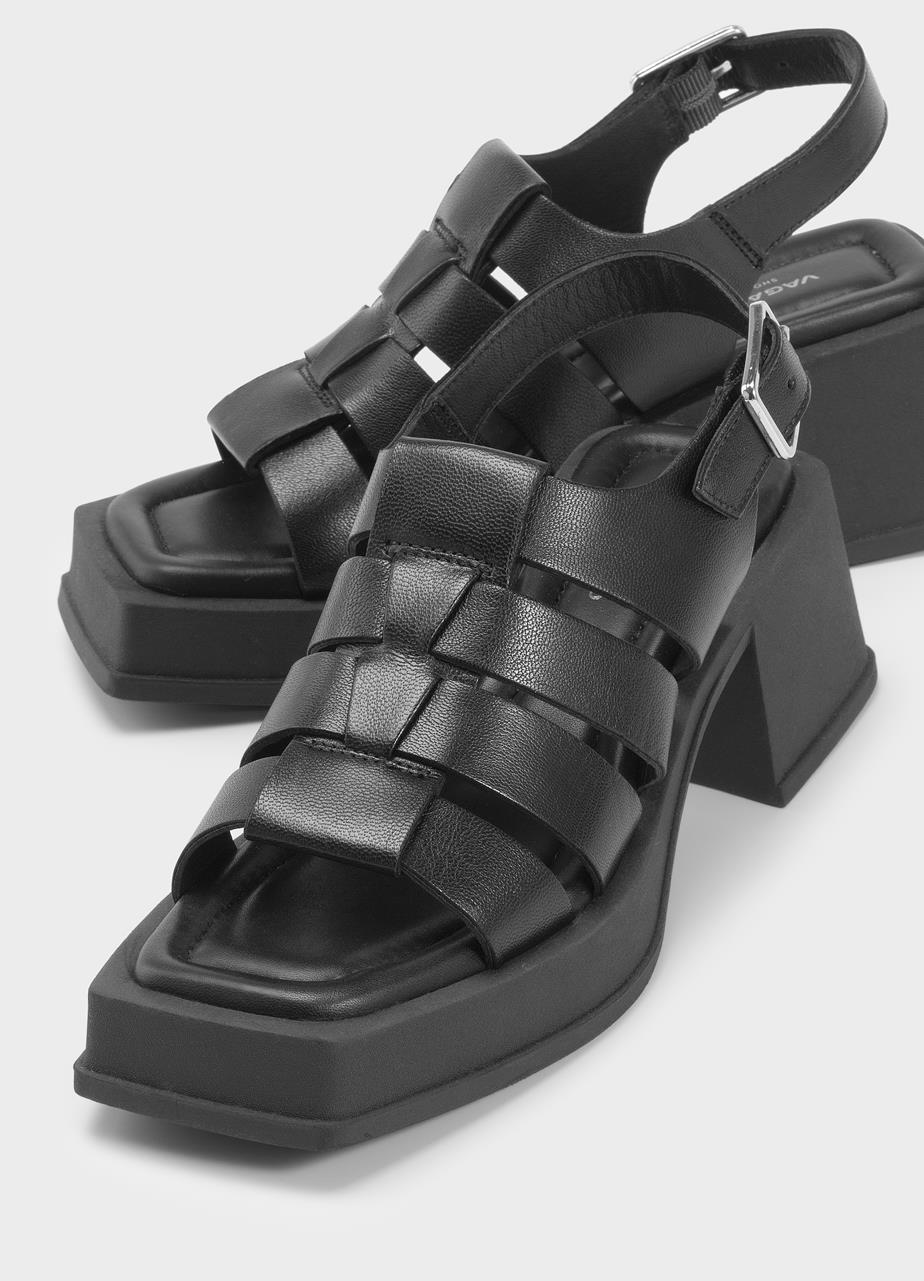 Hennie heeled sandals Black leather