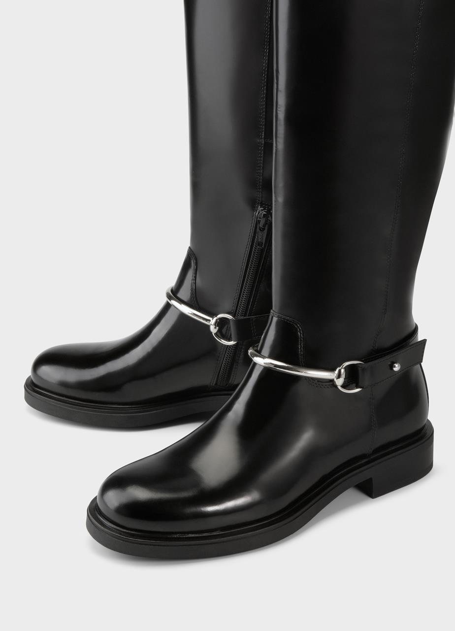 Freya tall boots Black polished leather