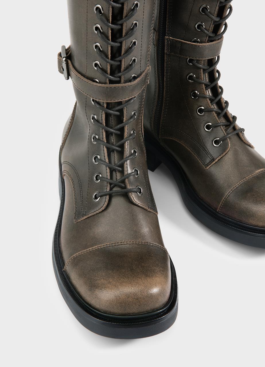 Karlie tall boots Brown brush-off leather
