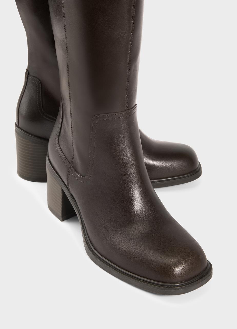 Meryl tall boots Brown leather
