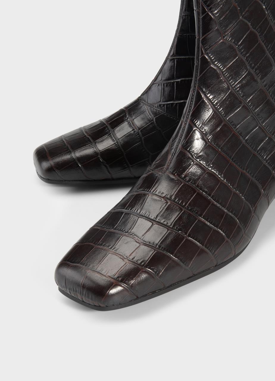 Mona boots Brown embossed leather