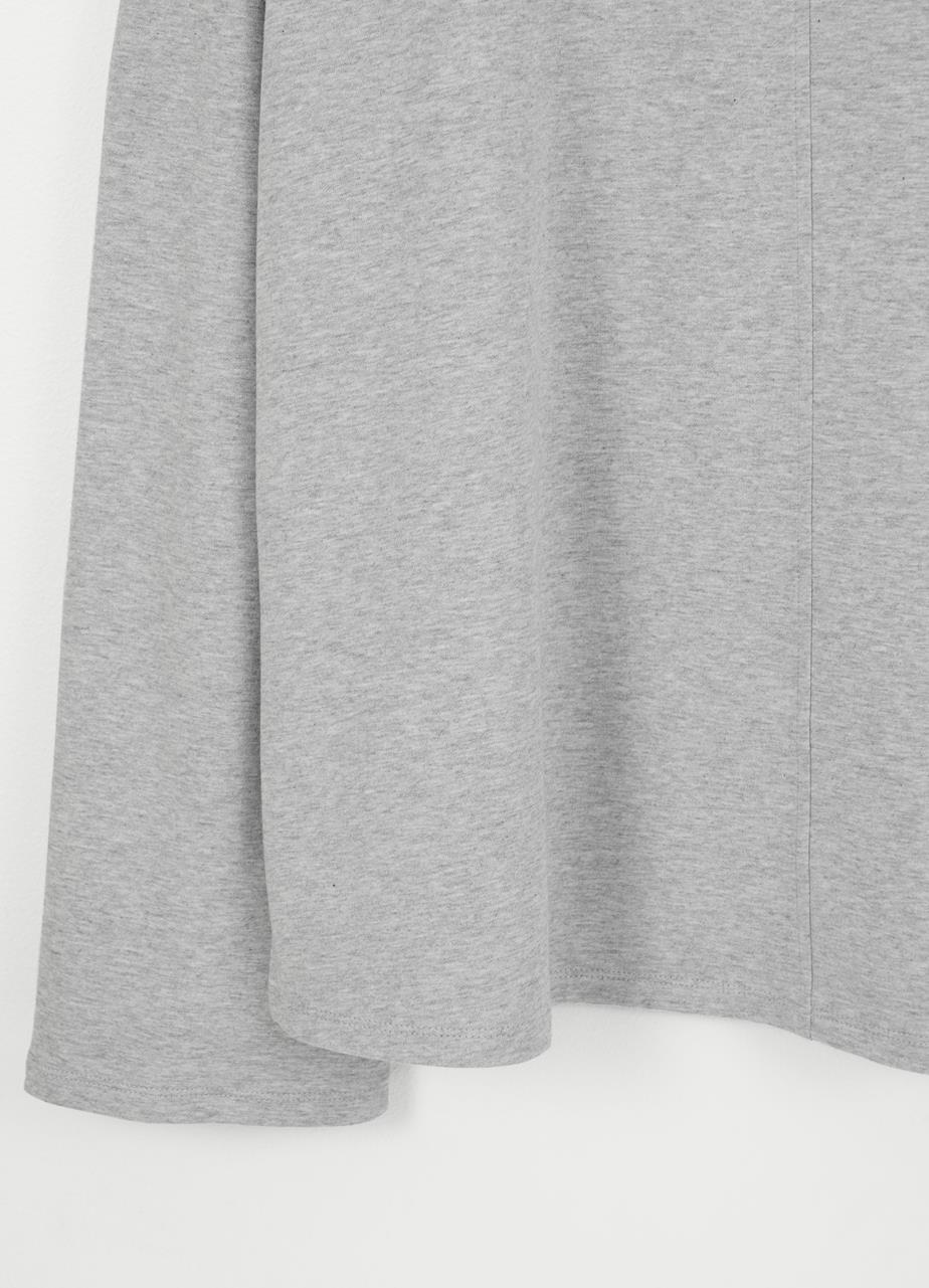 Boxy long sleeve t-shirt w Grey textile