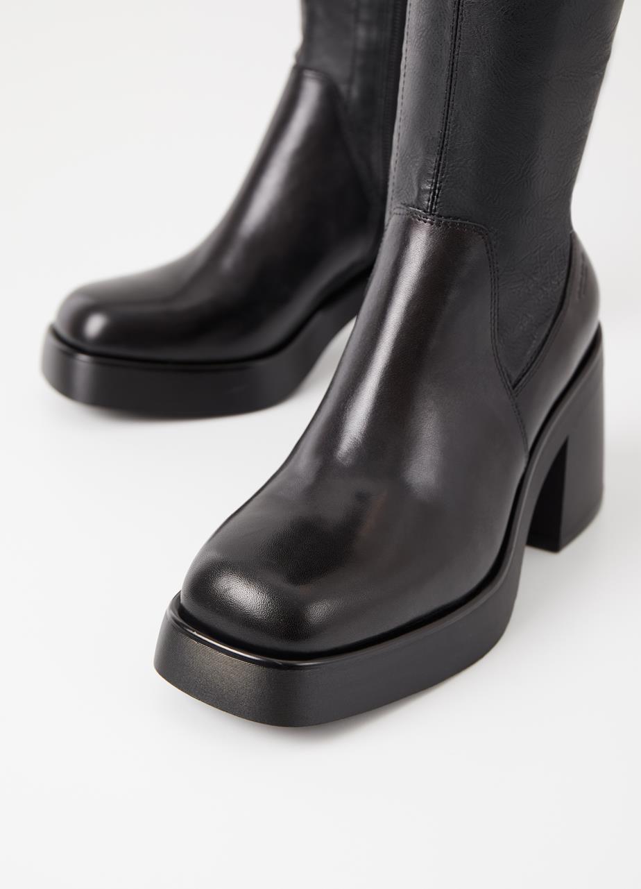 Brooke tall boots Black leather/comb