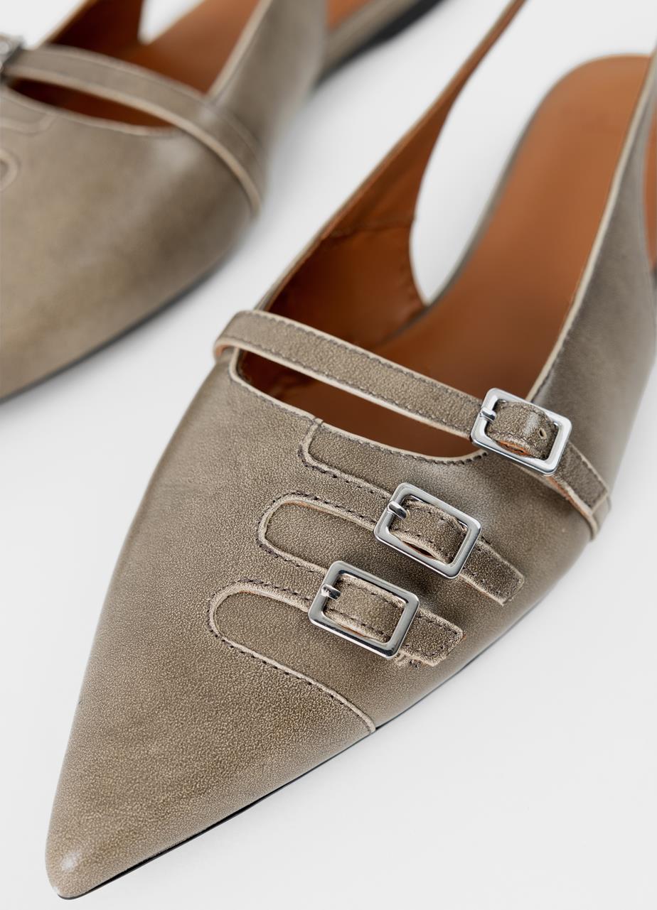 Hermine ballet flats Grey brush-off leather