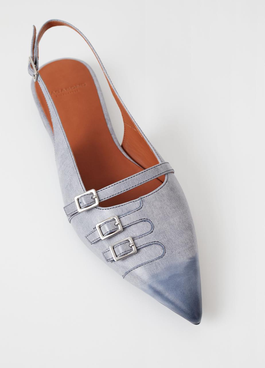 Hermine ballet flats Blue brush-off leather