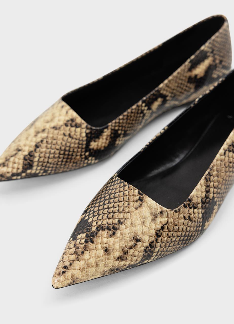 Hermine ballet flats Beige embossed leather