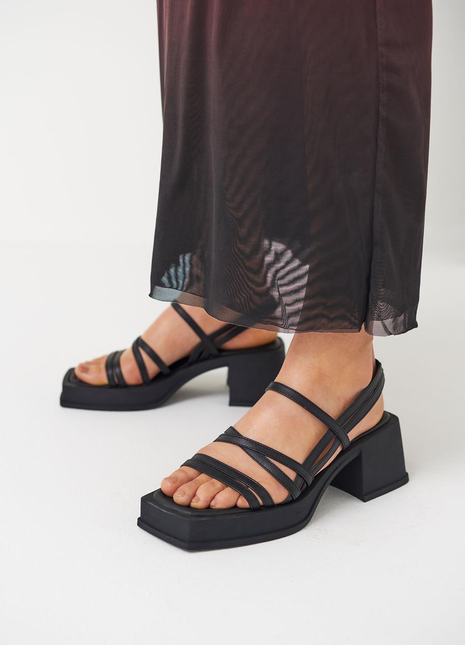 Hennie heeled sandals Black leather