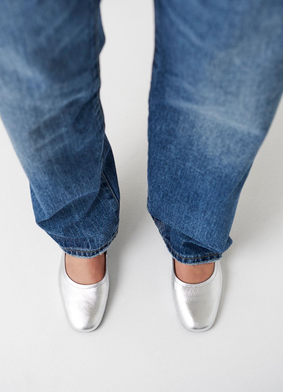 Jolin ballet flats Silver metallic leather