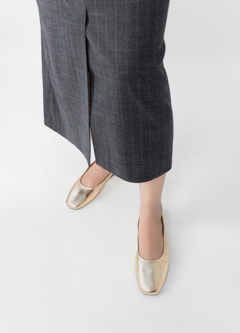 Jolin ballet flats Gold metallic leather