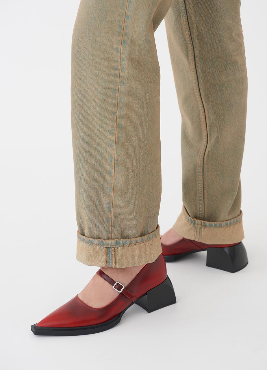 Vivian pumps Red brush-off leather