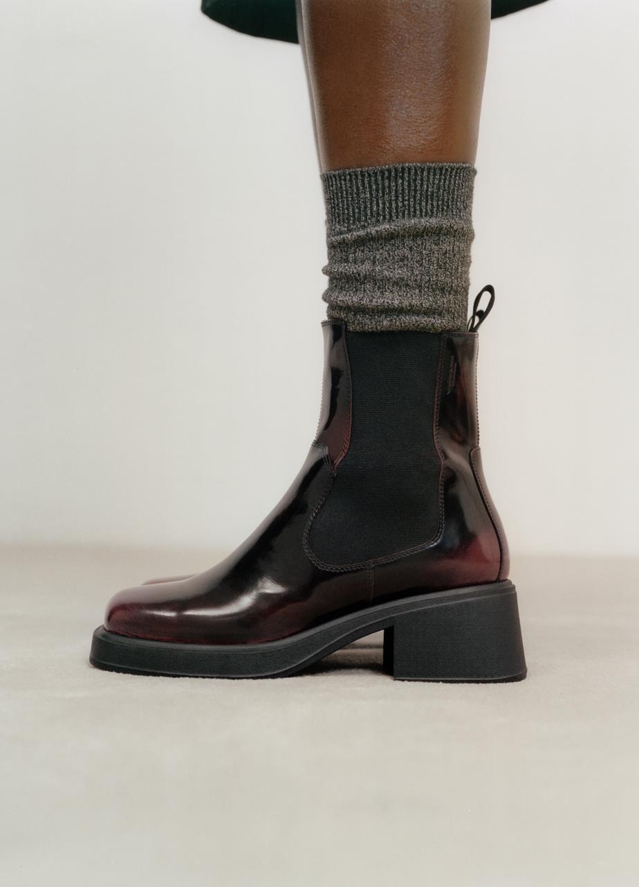 Dorah boots Dark Red polished leather