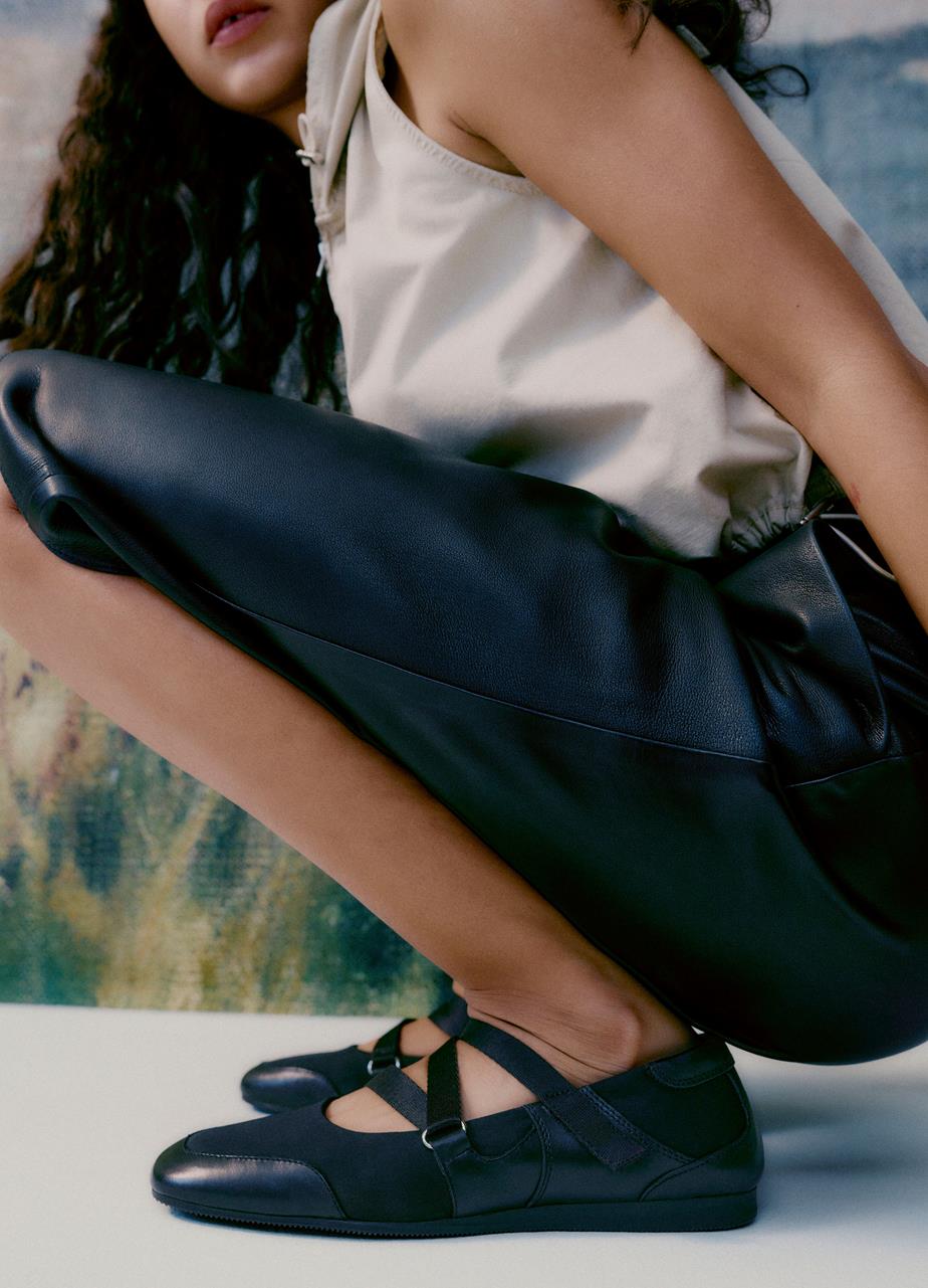 Hillary ballet flats Black leather/textile