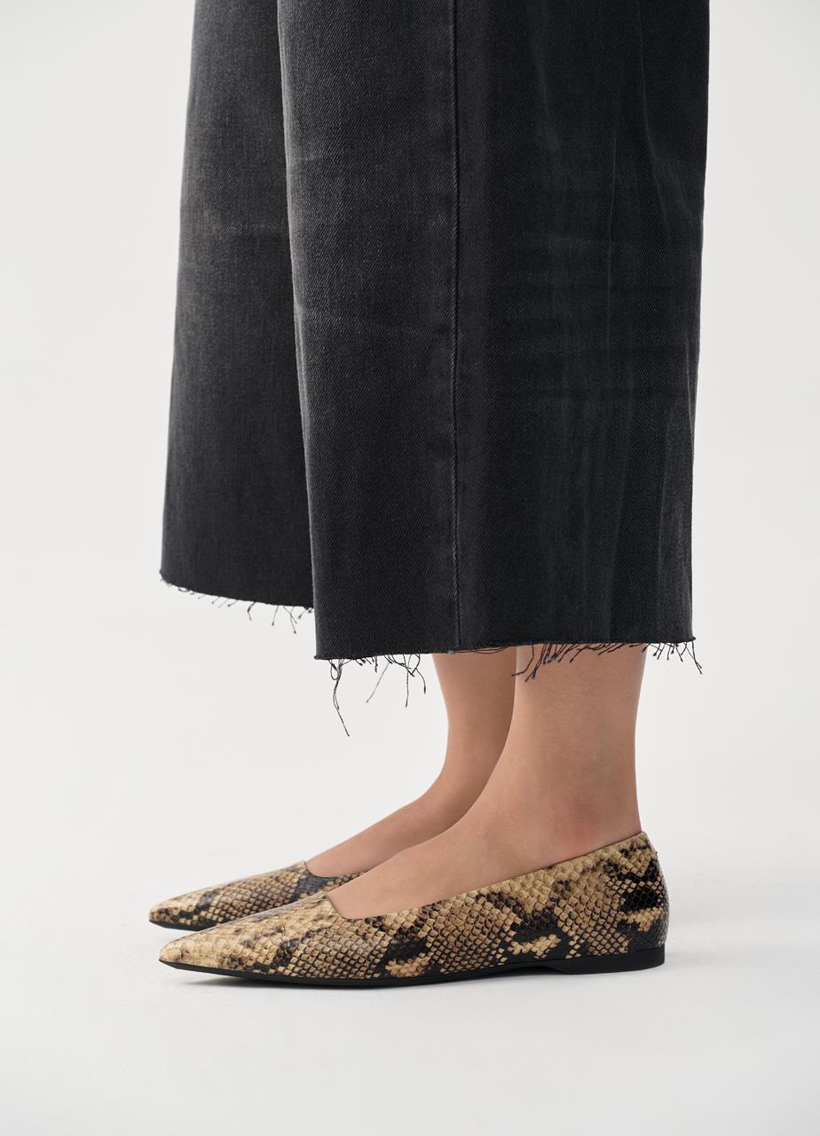 Hermine ballet flats Beige embossed leather