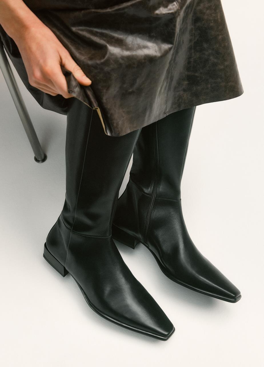 Nella tall boots Black leather