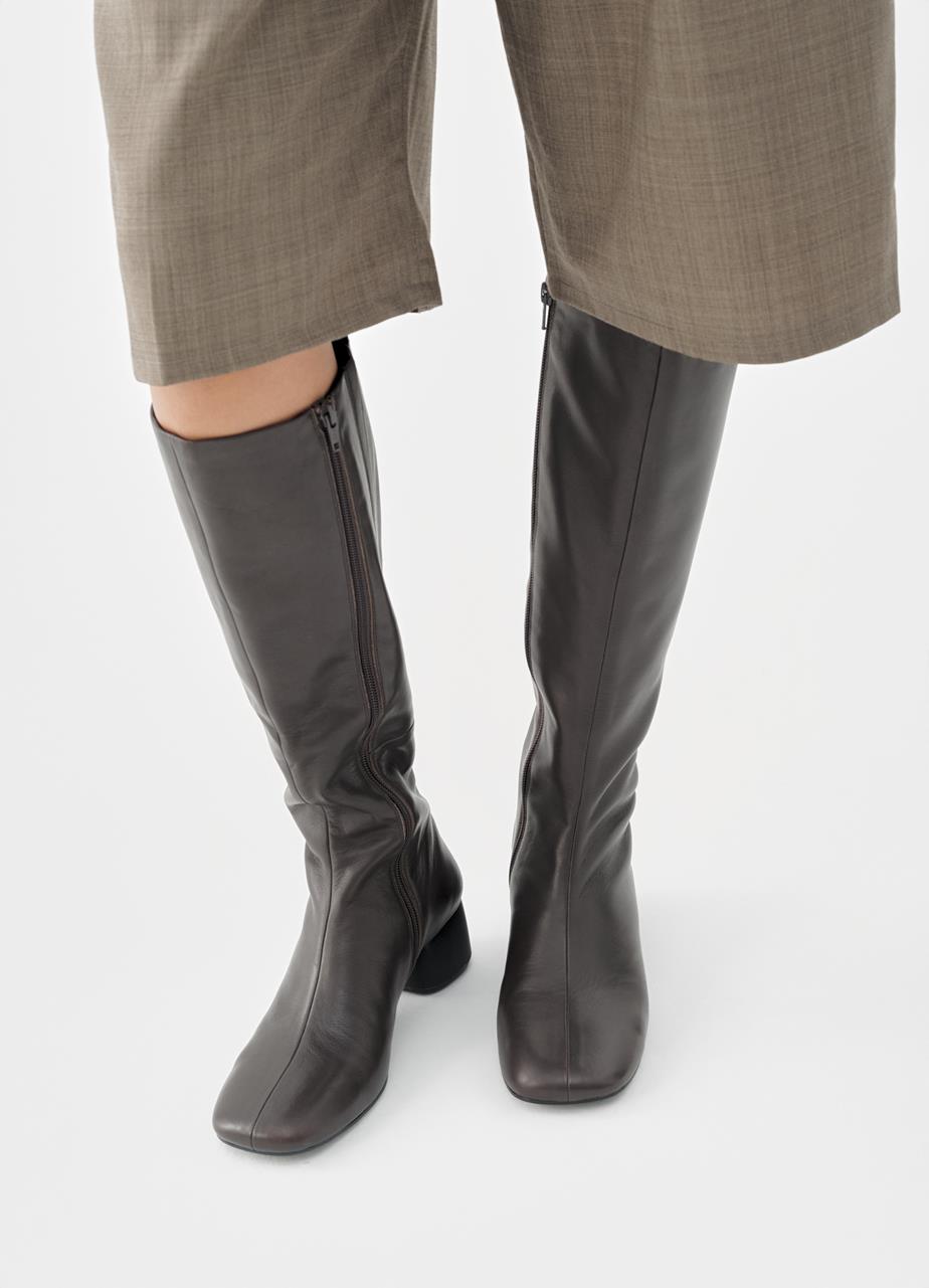 Livia tall boots Brown, Leather