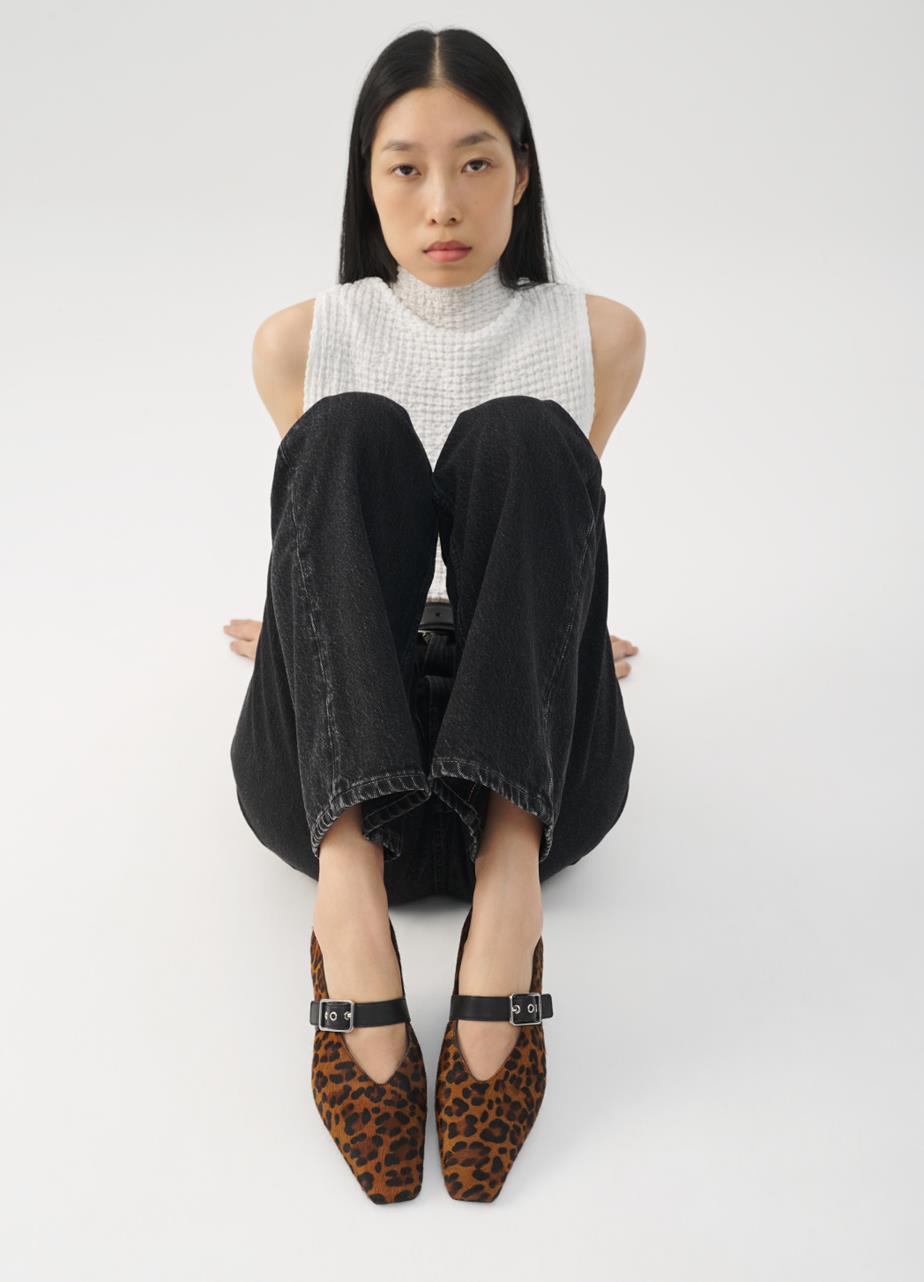 Wioletta ballet flats Brown hair-on-leather
