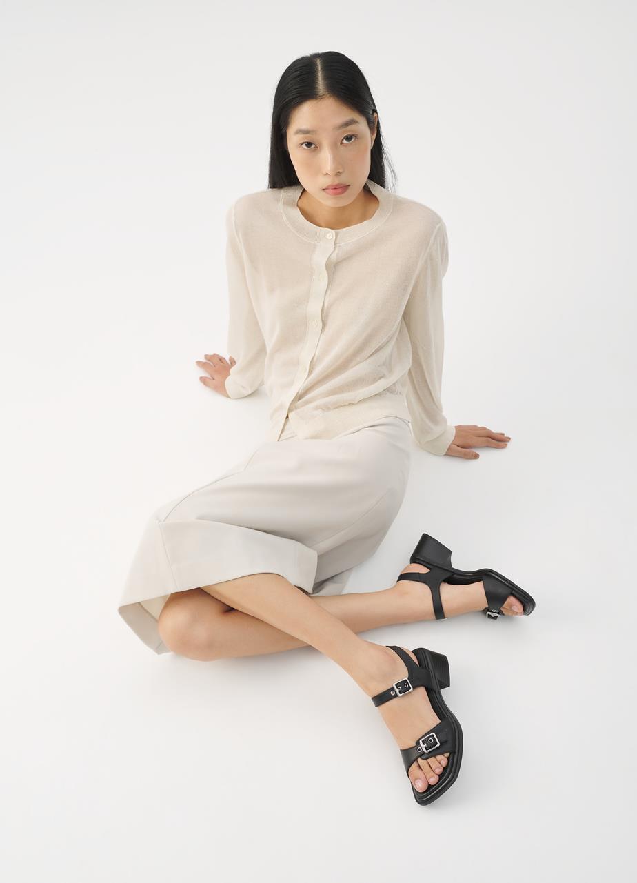 Ines heeled sandals Black leather