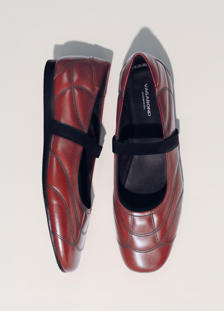 Hillary ballet flats Red brush-off leather