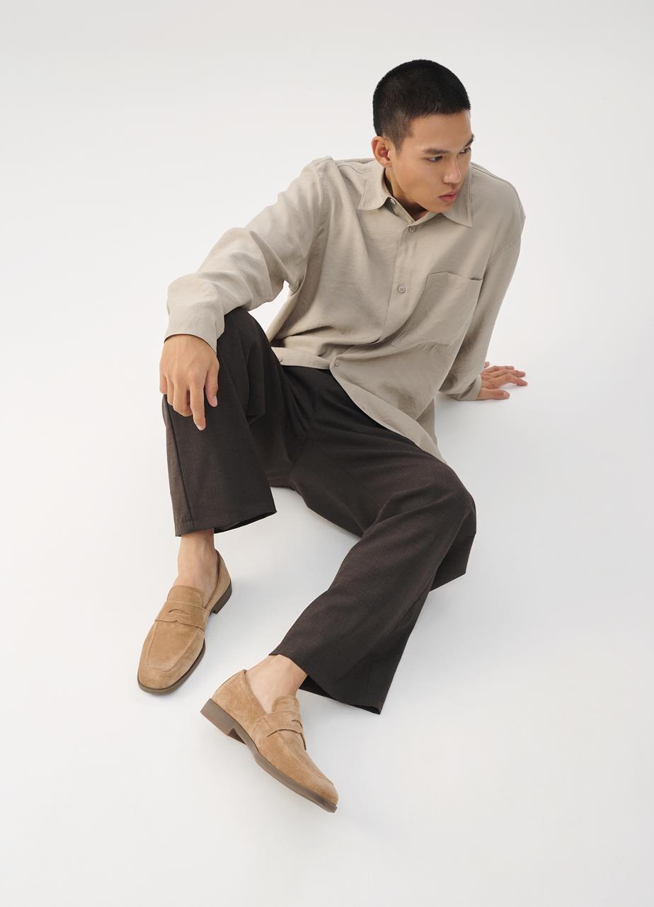 Troy loafers Light Brown suede