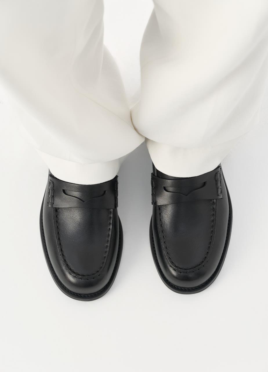 Linn loafers Black, Leather