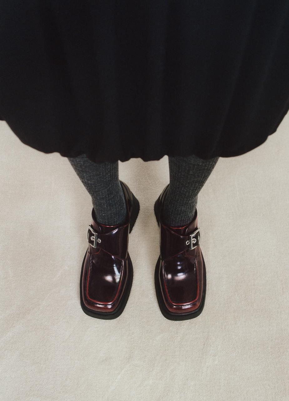 Dorah shoes Dark Red polished leather