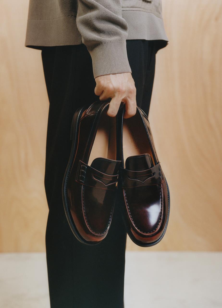 Steven loafers Dark Red polished leather