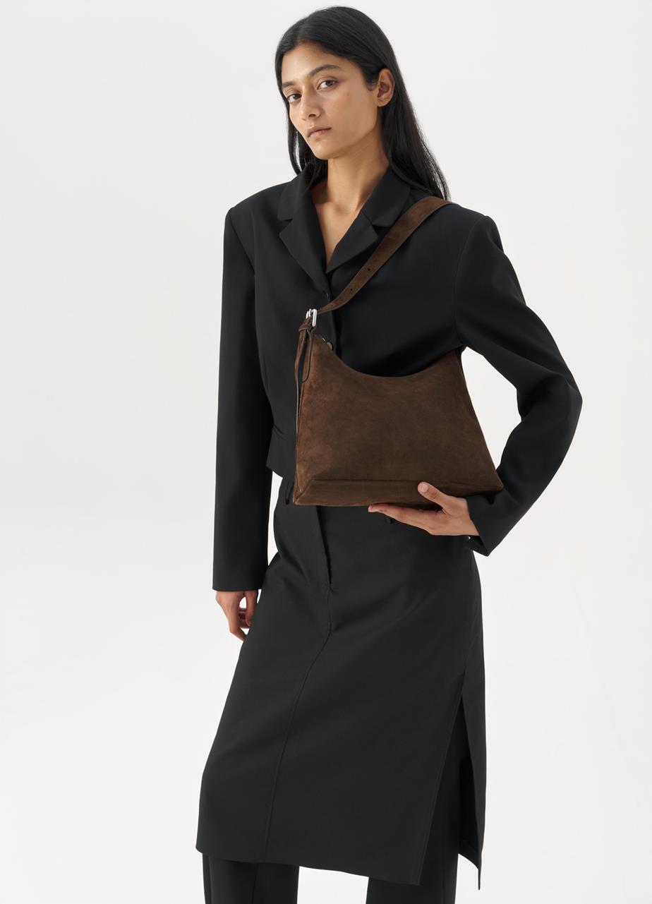 Bari bag Dark Brown suede