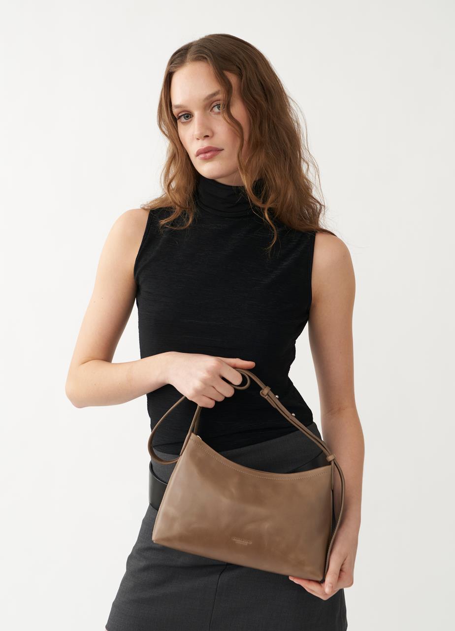 Naples bag Light Brown brush-off leather