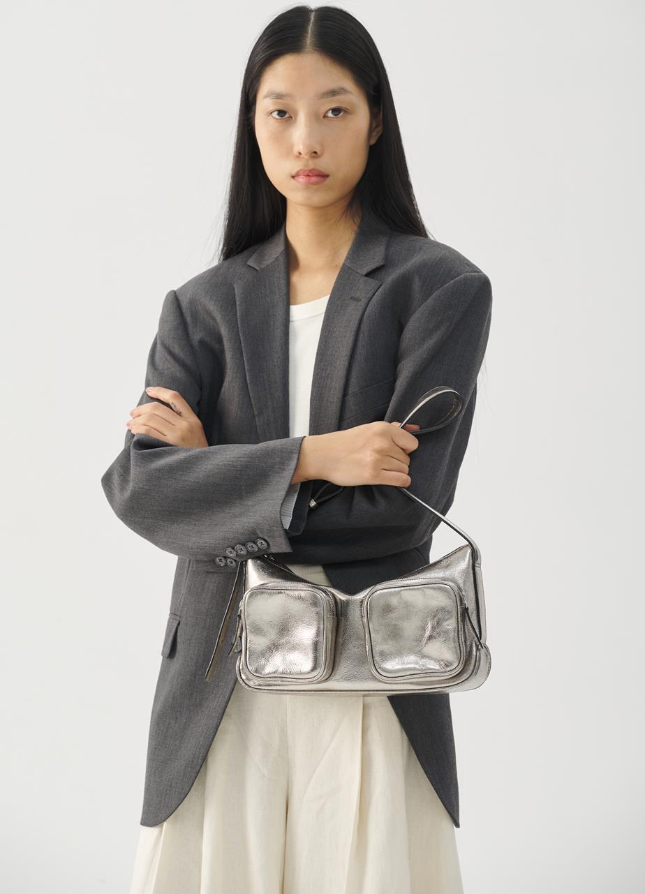 Valence bag Silver metallic leather