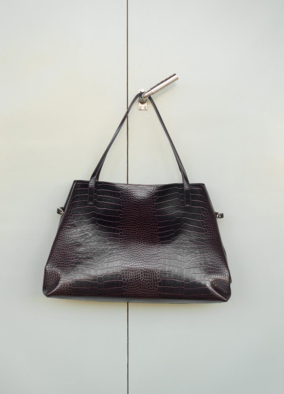 Cannes bag Brown, Embossed Leather