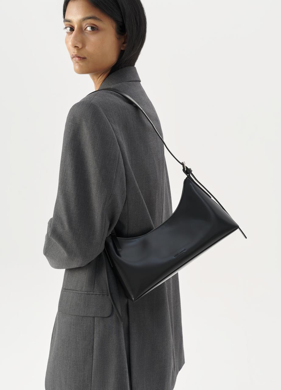 Bari mini bag Black polished leather
