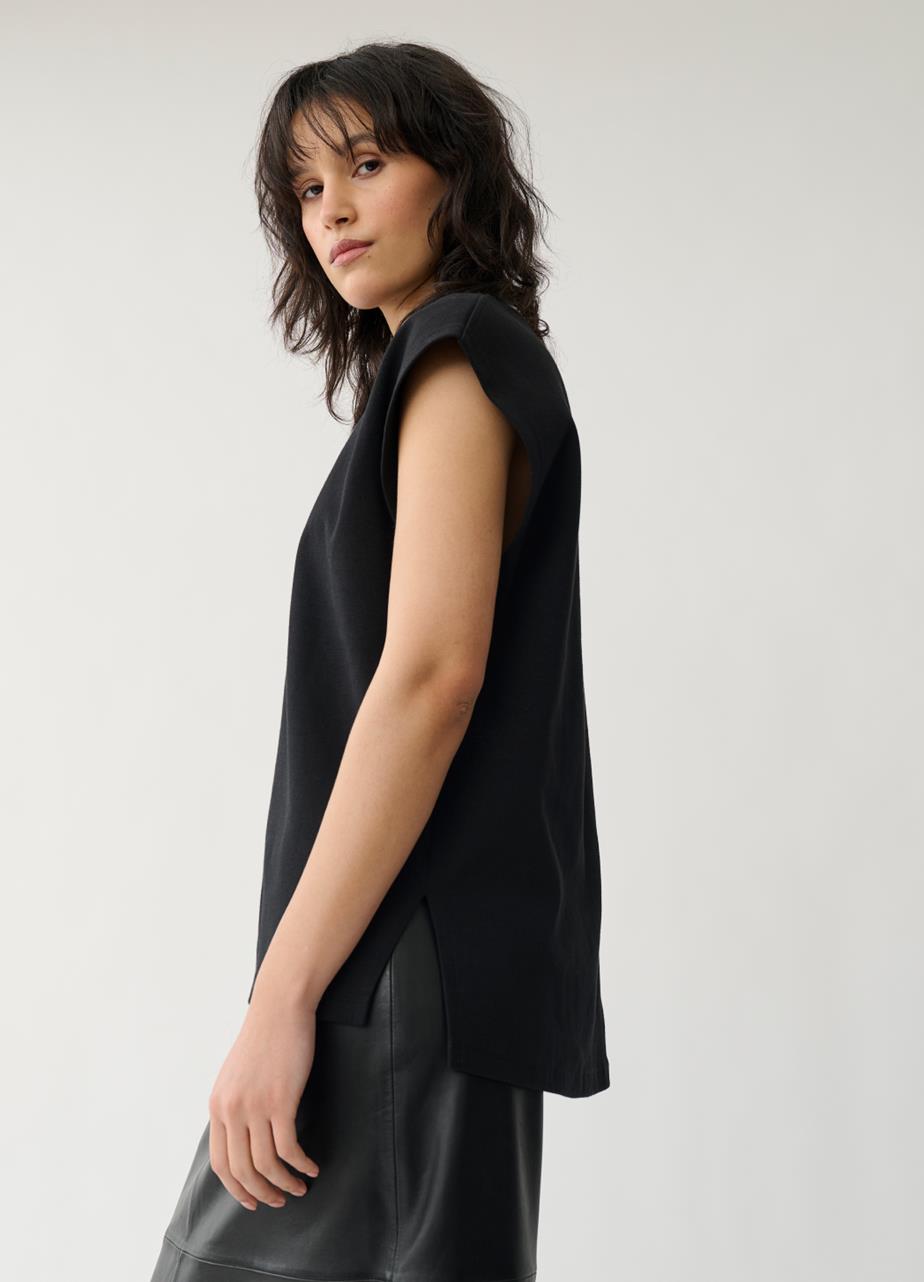 Boxy tank top Black textile