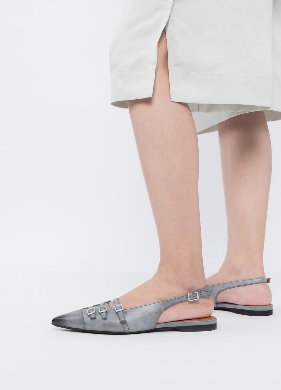Hermine ballet flats Blue brush-off leather