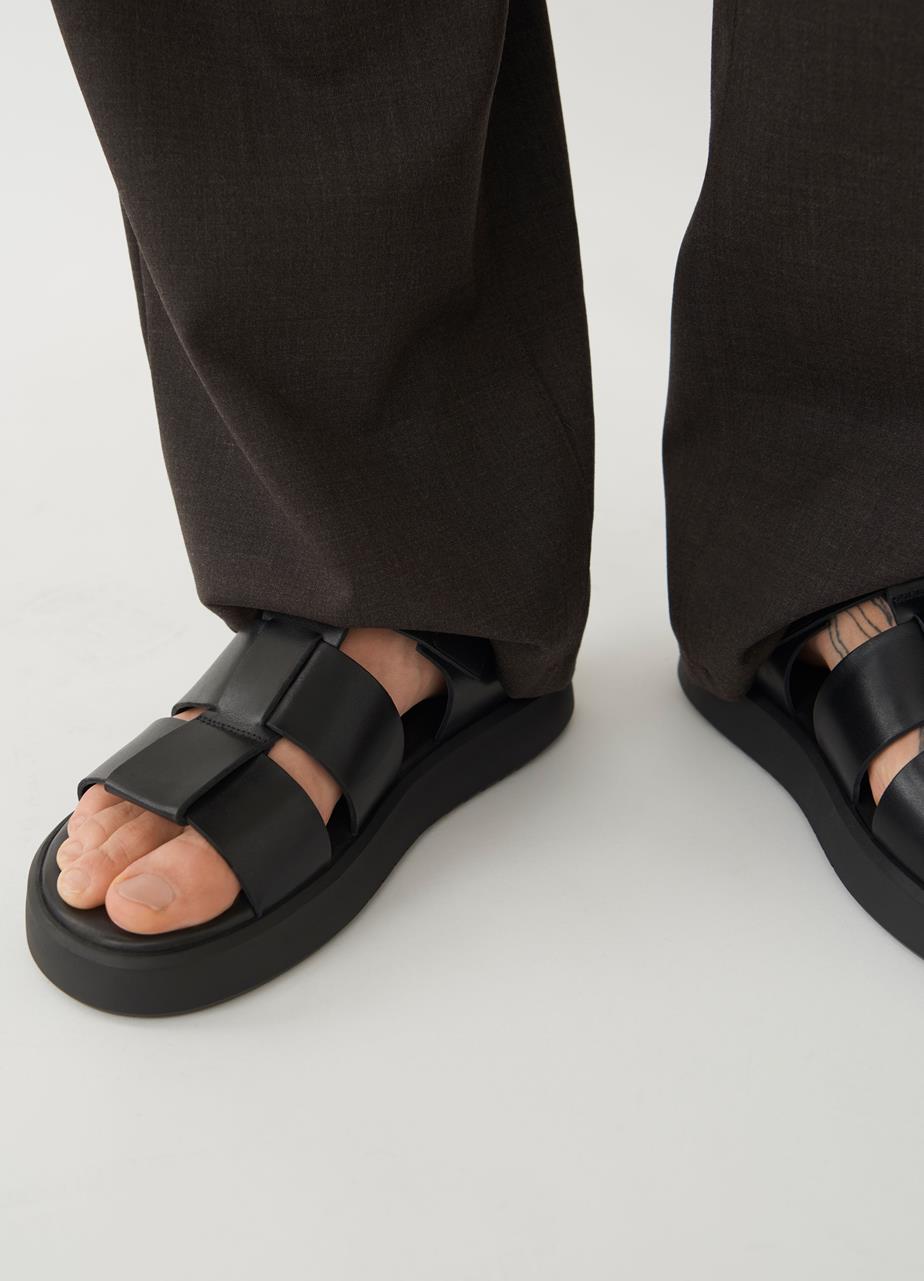 Nate sandals Black leather