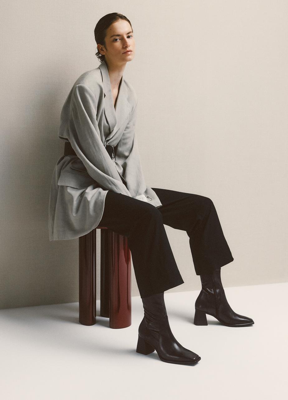 Hedda boots Black leather/comb