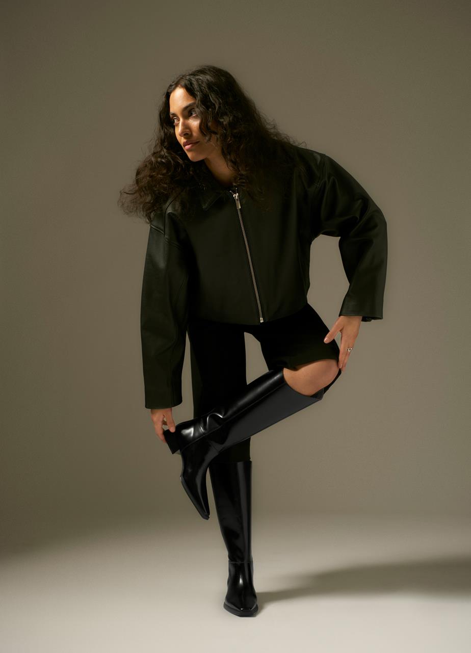 Eida tall boots Black polished leather