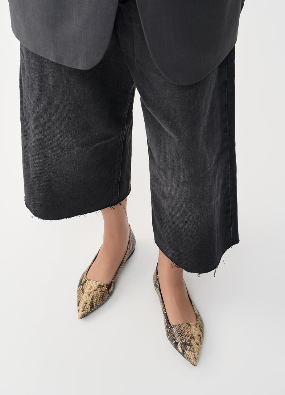 Hermine ballet flats Beige embossed leather
