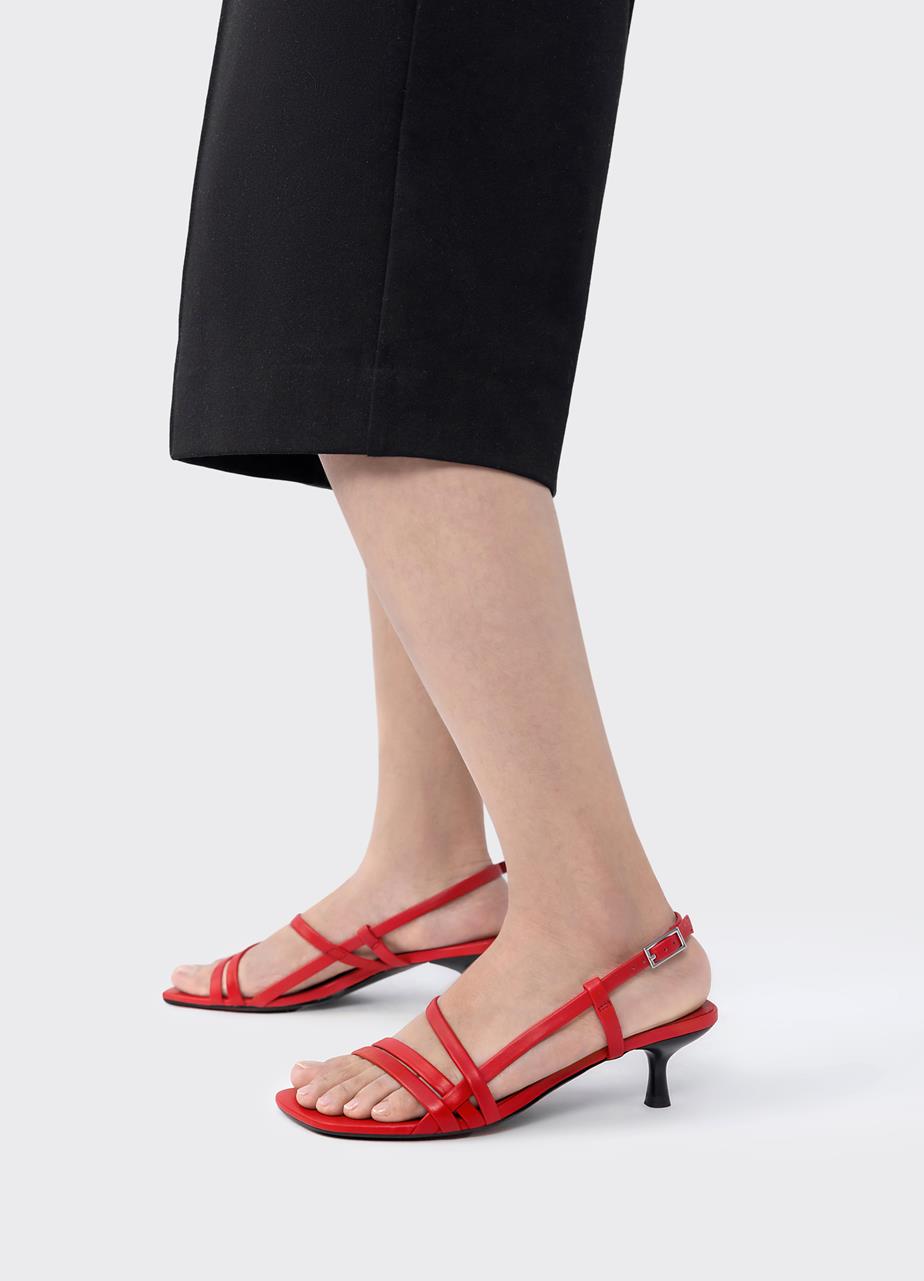 Jonna heeled sandals Red leather